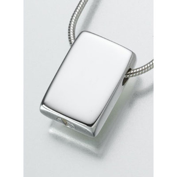 silver Cremation Necklace rectangle