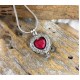 January Birthstone Heart Locket for Cremains