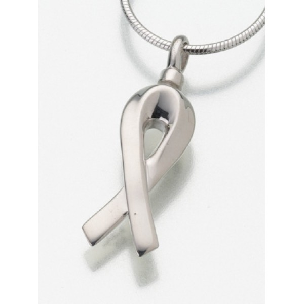 Silver Ribbon Urn Jewelry Pendant for Ashes