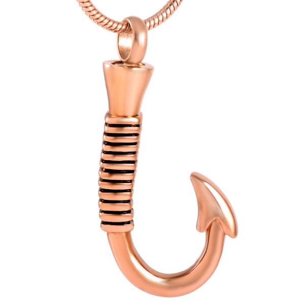 Rose Gold Fish Hook Jewelry for Ashes