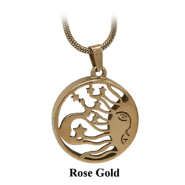Sun, Moon,Stars Ash Urn Jewelry in Gold, Rose Gold, Silver Sun, Moon,Stars Ash Urn Jewelry in Gold, Rose Gold, Silver