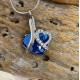  Blue Heart of Glass Urn Necklace