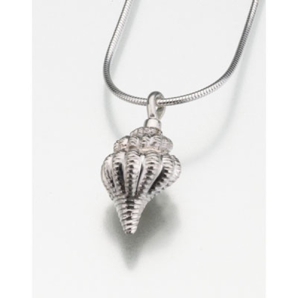 Silver Sea Shell Cremation Jewelry 