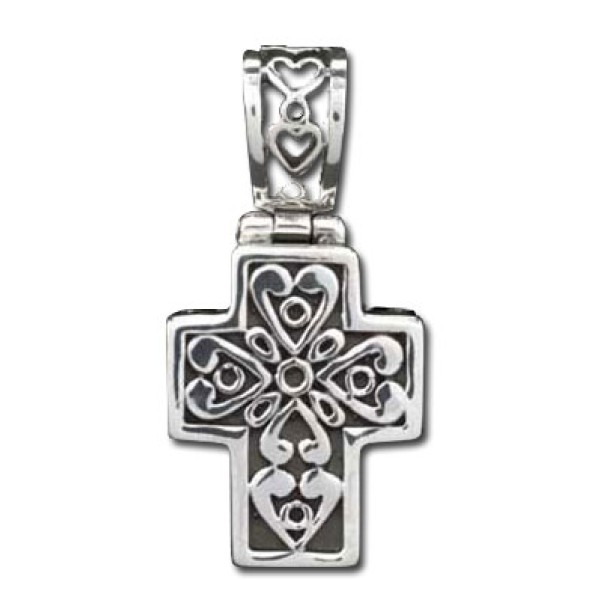 Silver Celtic Cross Urn Pendant Necklace