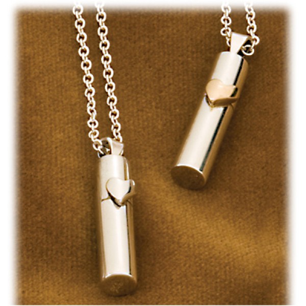 Silver Heart Urn Cylinder Silver Heart Urn Cylinder