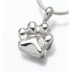 Silver Paw Print Urn Pendant Necklace