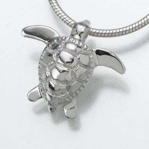 silver turtle urn pendant