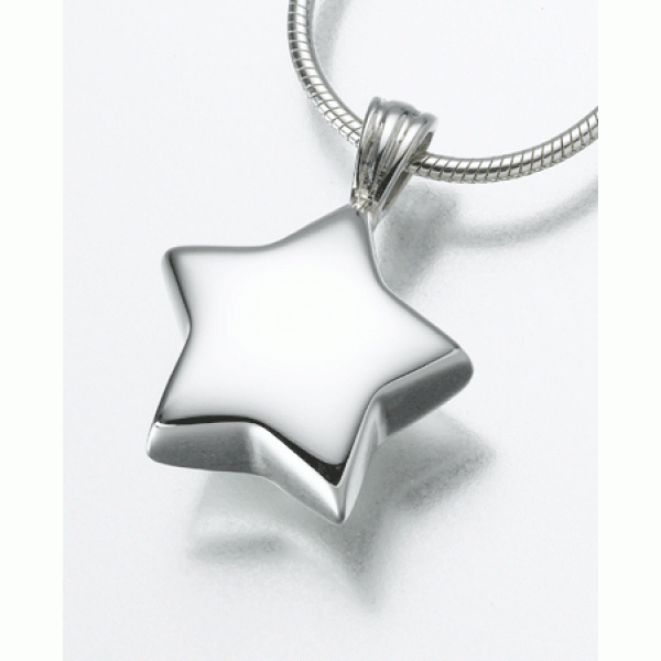 Silver star Cremation Jewelry Made in USA