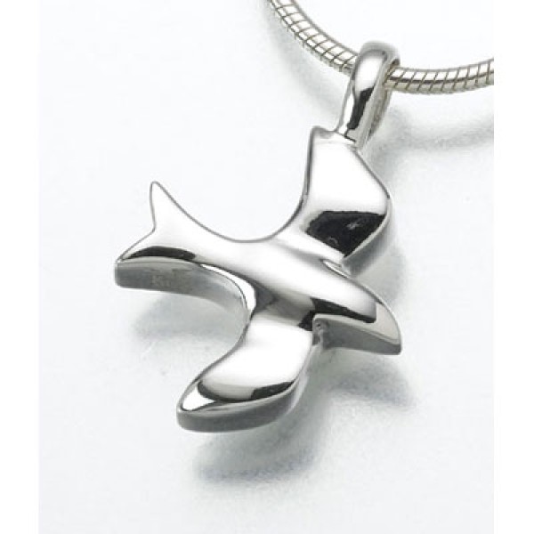 Dove Cremation Necklace Sterling silver Dove Urn Pendant