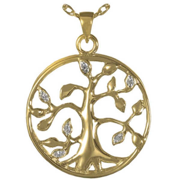 Golden Tree of Life Cremation Jewelry