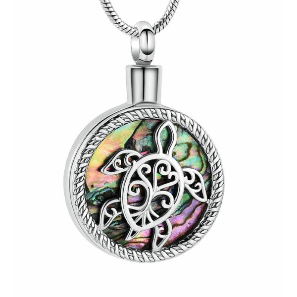Sea Turtle Urn Necklace for Ashes, mother of pearl Sea Turtle Urn Necklace for Ashes