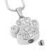 Sparkling Stone Paw Print Urn Pendant Necklace