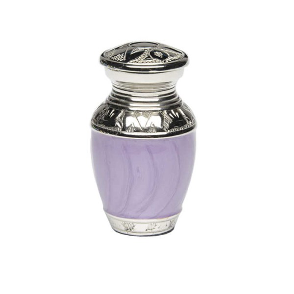 small purple urn for ashes
