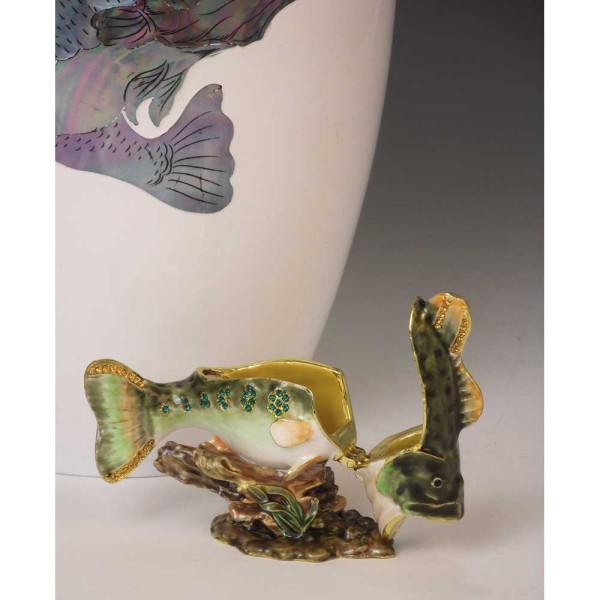 Bass Fishing Mini Keepsake Urn for Ashes Bass Fishing Mini Keepsake Urn for Ashes