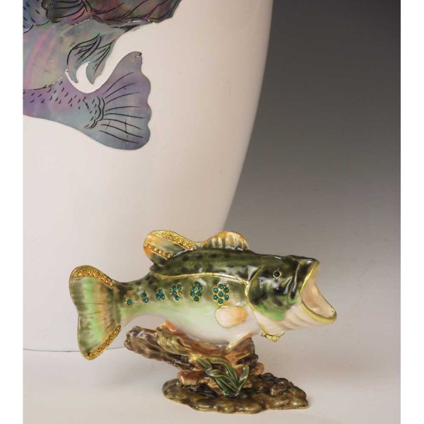 Bass Fishing Mini Keepsake Urn for Ashes Bass Fishing Mini Keepsake Urn for Ashes