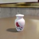 Small White Cardinal on Dogwood Branch Keepsake Urn Small White Cardinal on Dogwood Branch Keepsake Urn