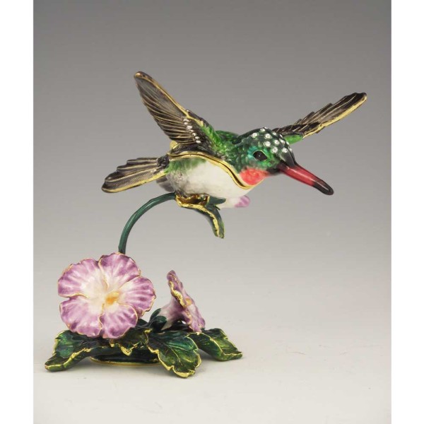 Small Cremation Urn, Jeweled Hummingbird Mini Urn