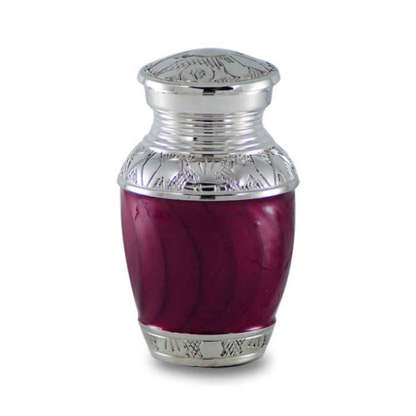 Crimson Red Mini Cremation Urn