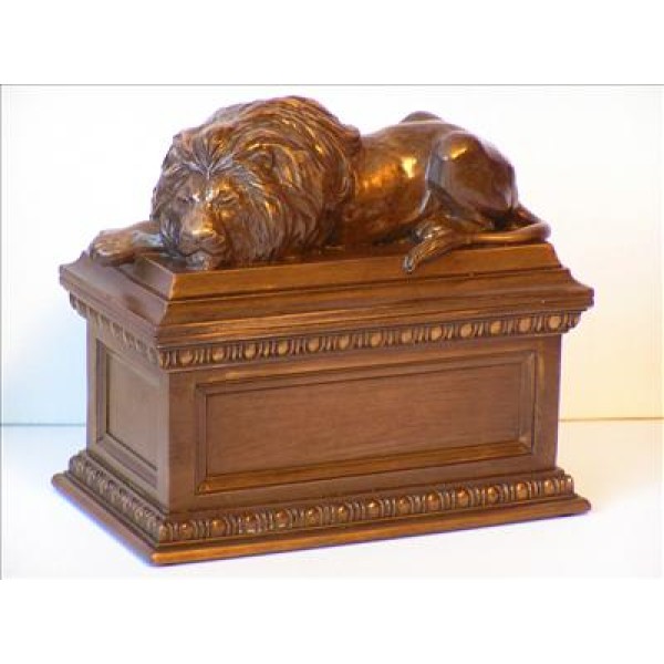 Lion Heart Bronze Pet Urn