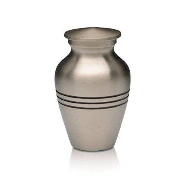 Small pewter keepsake urn for ashes