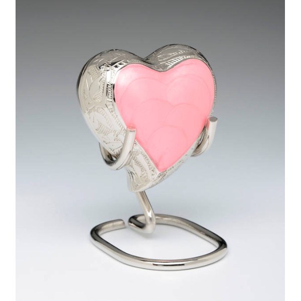 Small Sweet Pink Heart Urn for Ashes