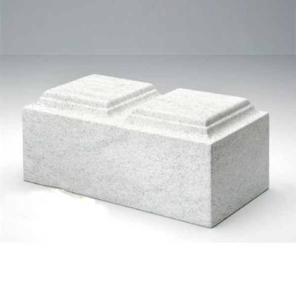 White Cultured Marble Companion Cremation Urn for Two 