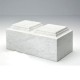 White Cultured Marble Companion Cremation Urn for Two People