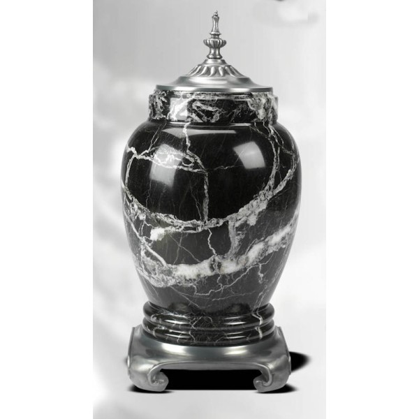 Black Marble Adult Cremation Urn for AShes Black Marble Adult Cremation Urn