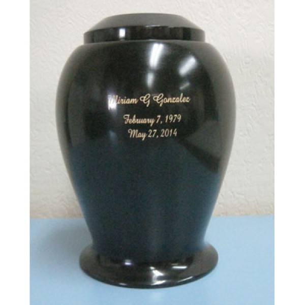 Black Marble Adult Cremation Urn Black Marble Cremation Urn
