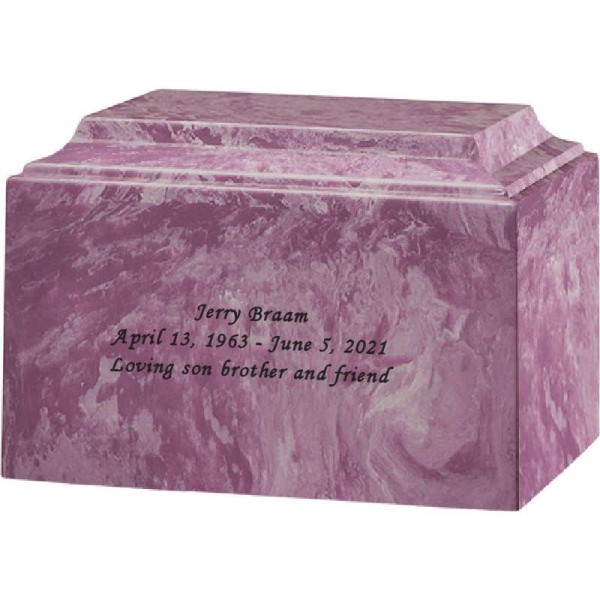Mauve Cultured Marble Adult Cremation Urn Mauve Cultured Marble Adult Urn