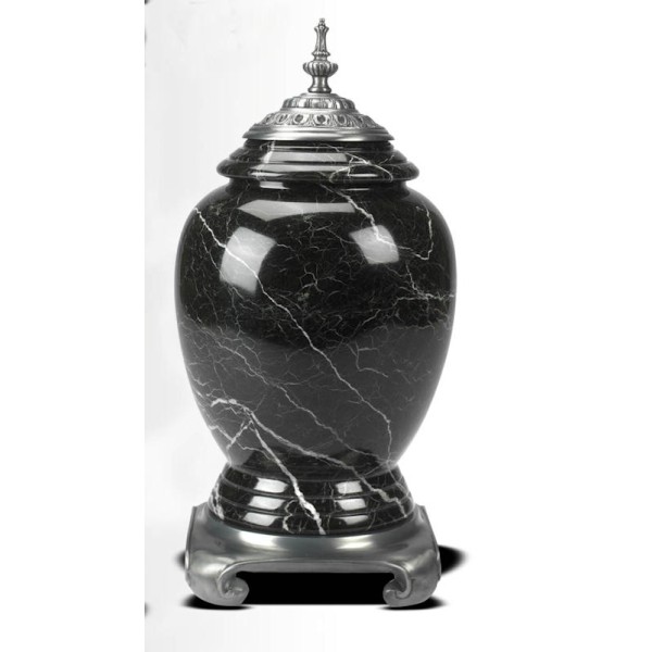 Black Marble Adult Cremation Urn for AShes Black Marble Adult Cremation Urn