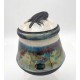 Raku Feather Small Urn for Ashes.