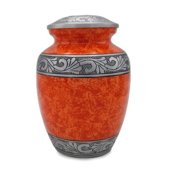 Sunset Orange Medium Size Cremation Urn 