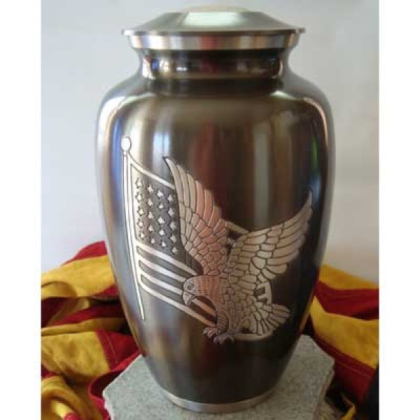 American Pride Eagle Metal Funeral Urn