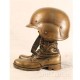 US Army Boots and Helmet Bronze Cremation Urn