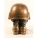 US Army Boots and Helmet Bronze Cremation Urn