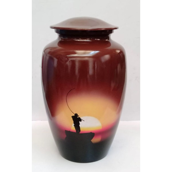 fishing cremation urn