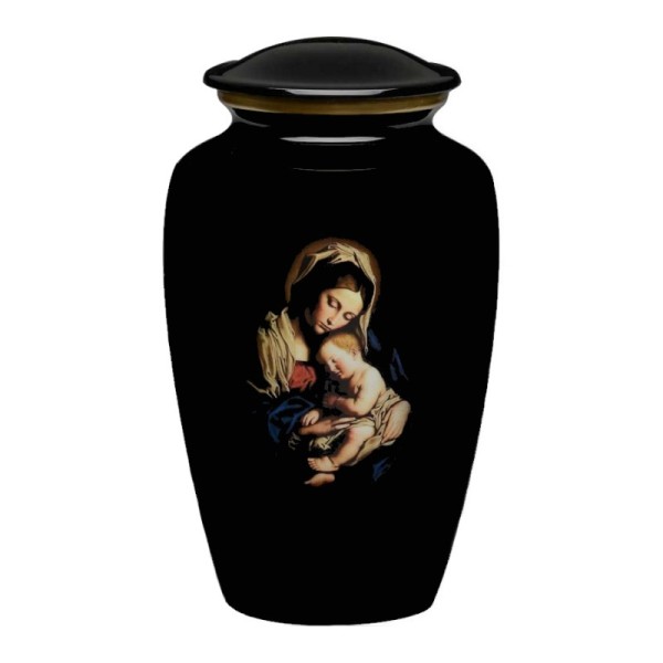 Madonna and Child Black Cremation Urn for Ashes-Adult Madonna and Child Cremation Urn for Ashes-Adult