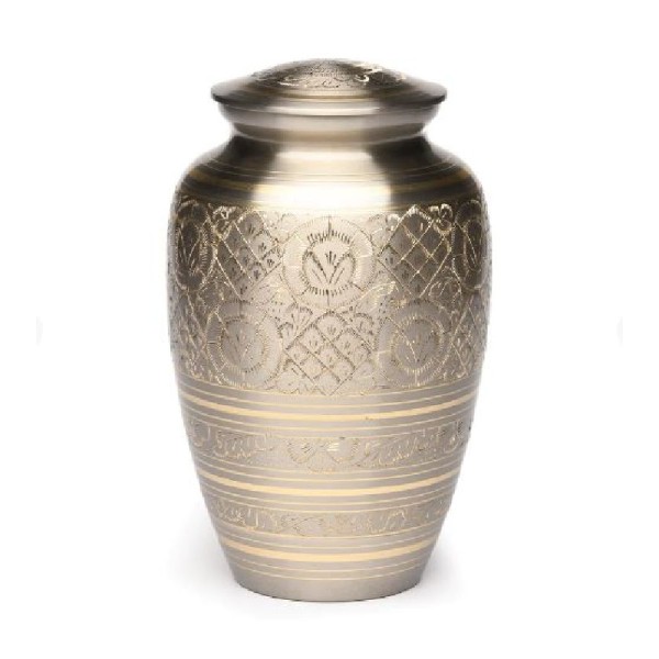 Silver and Gold Human Adult Cremation Urn 