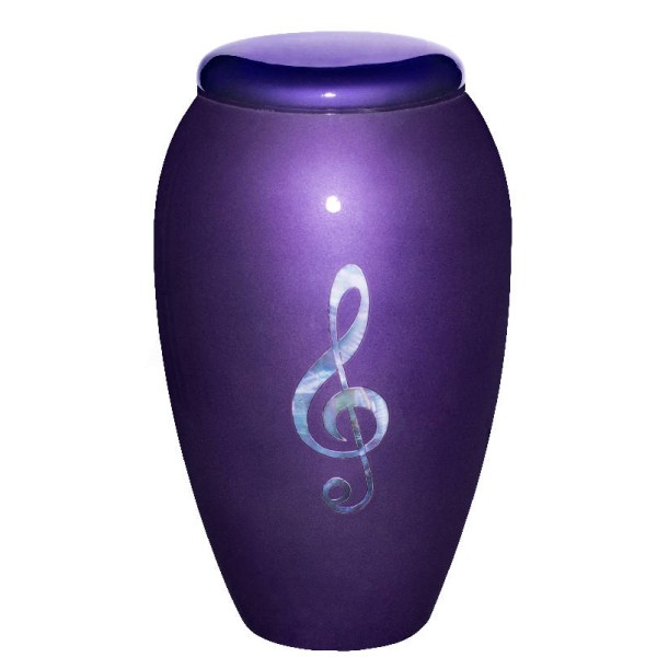 Purple Mother of Pearl Music Cremation Urn