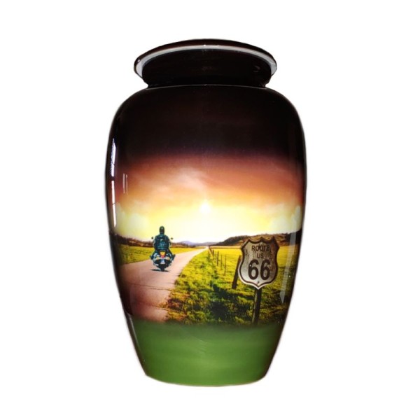 Discount Route 66 Motorcycle Urn for Ashes