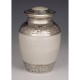 Small White & Silver Pet Cremation Urn Small White & Silver Pet Cremation Urn