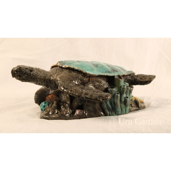 Sea Turtle Bronze Cremation Urn Made in USA Sea Turtle Bronze Cremation Urn