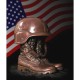 US Army Boots and Helmet Bronze Cremation Urn