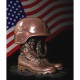 US Army Boots and Helmet Bronze Cremation Urn US Army Boots and Helmet Bronze Cremation Urn