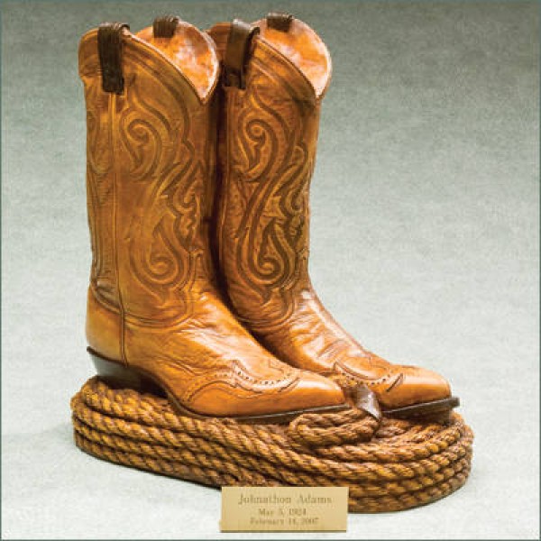 Cowboy Boots Cremation Urn Memorial 