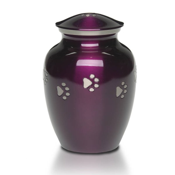 Purple Paw Print Pet Cremation Urn