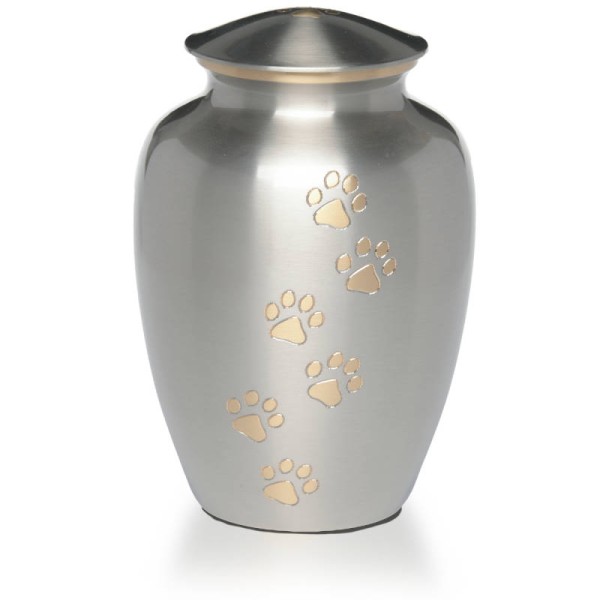 Paw Print Large Pewter Pet Urn