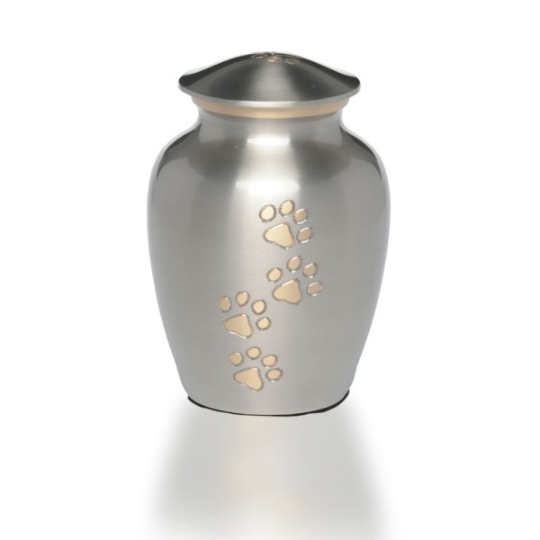 Paw Print Small Pewter Pet Urn