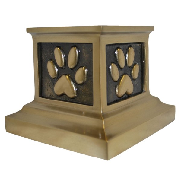 Bronze Pet Cremation Urn with Paw Prints